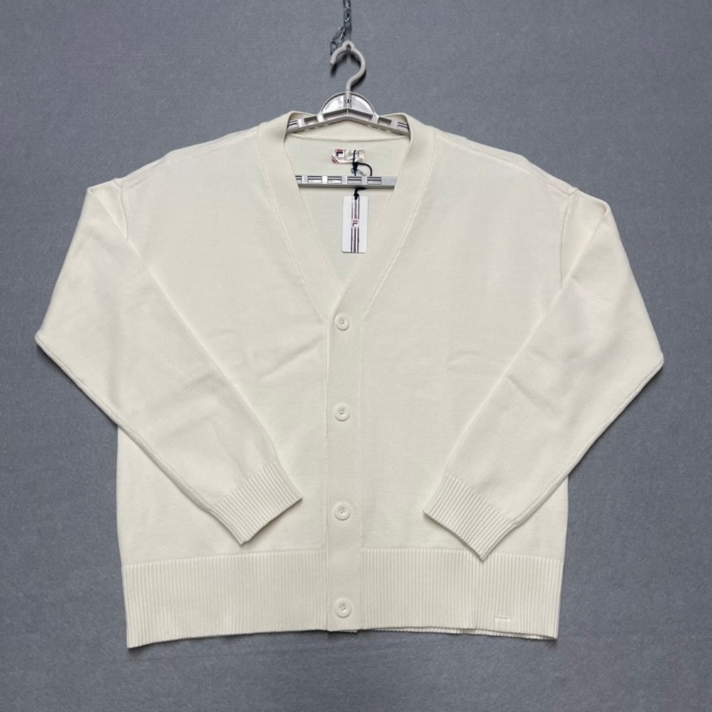 FILA Cardigan Sweater Men Champagne White XL Casa Baseline Heavyweight MSRP $150